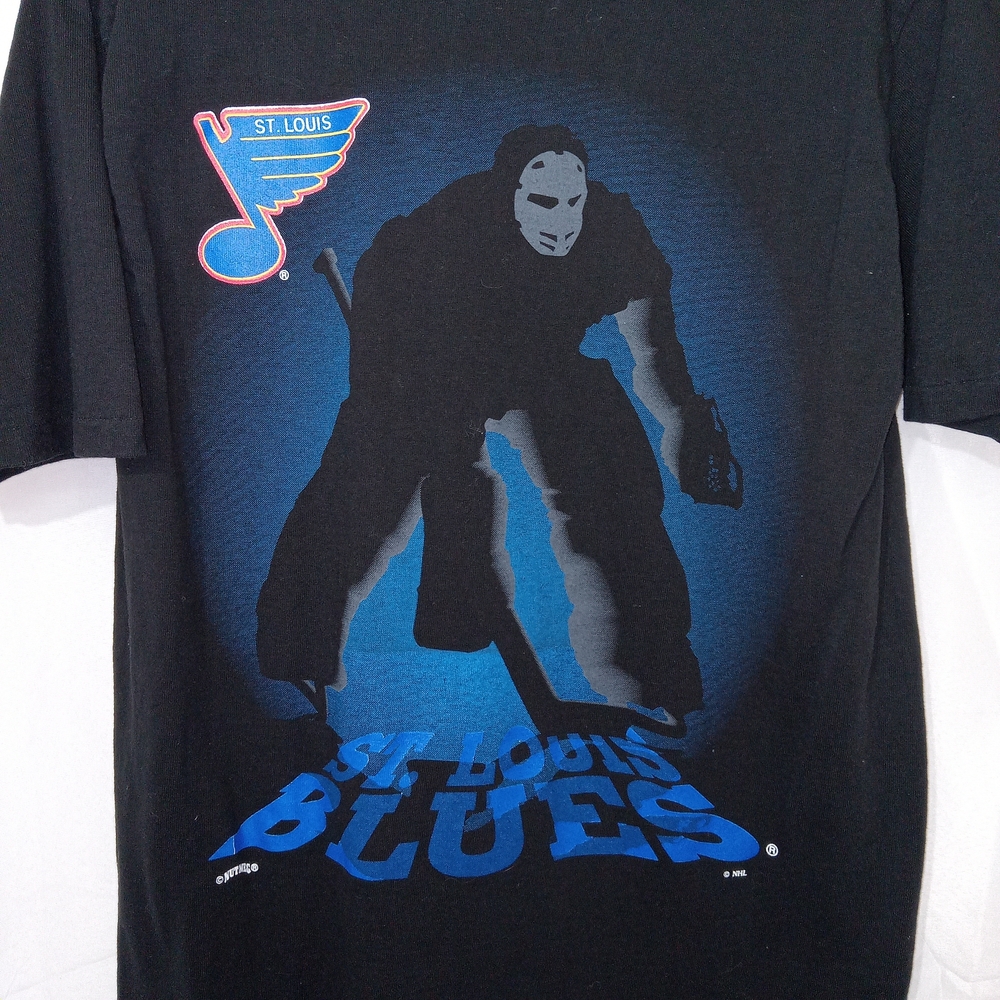 Vintage St. Louis Blues Hockey Goalie T-Shirt Men’s Size “XL” 90s Fits Like M/L - Picture 4 of 11